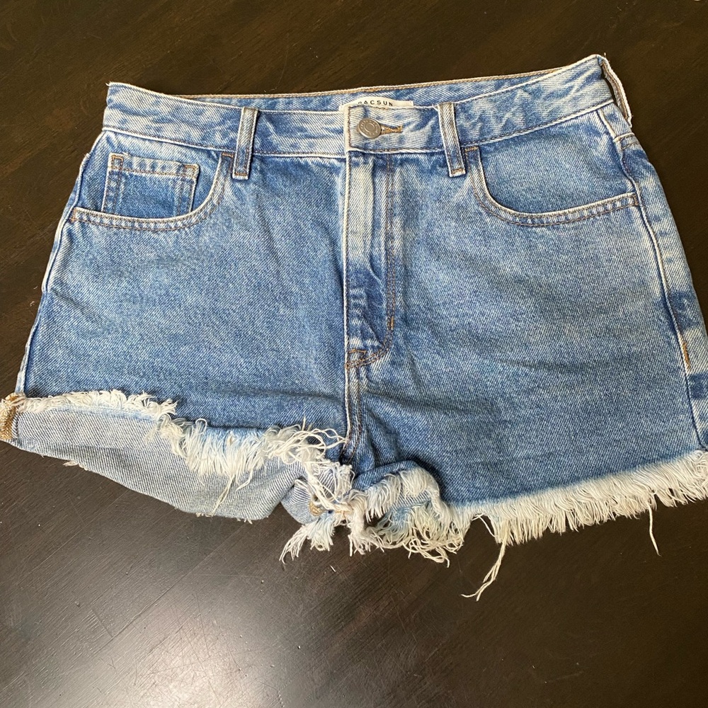 PacSun high rise festival Jean Shorts with Frayed Hem